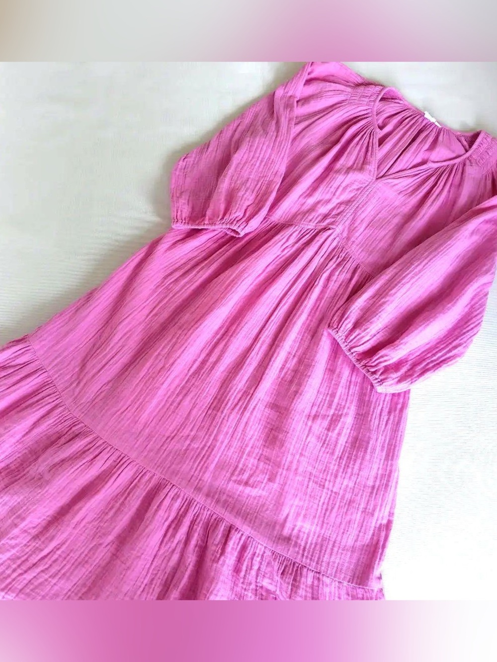 GAP Pink Tiered Maxi Dress - size M